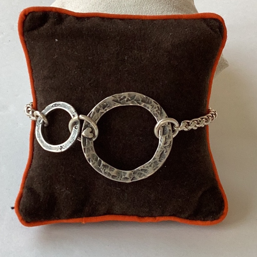 Island Cowgirl “At first glance” Silver Textured Bracelet - Picture 2 of 4